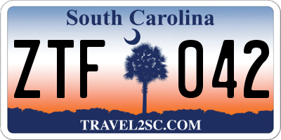 SC license plate ZTF042