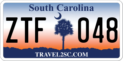 SC license plate ZTF048