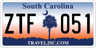 SC license plate ZTF051