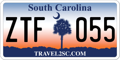SC license plate ZTF055