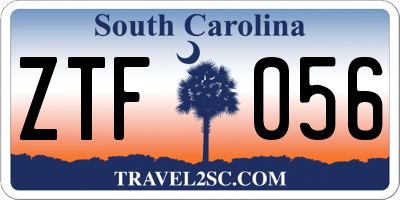 SC license plate ZTF056