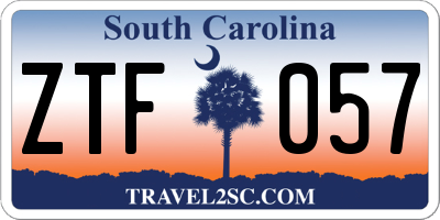 SC license plate ZTF057