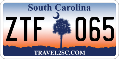 SC license plate ZTF065
