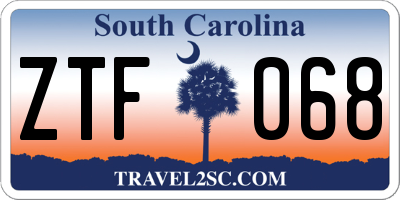 SC license plate ZTF068