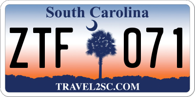 SC license plate ZTF071