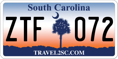 SC license plate ZTF072