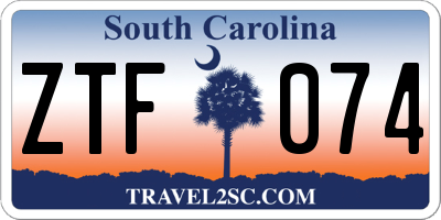 SC license plate ZTF074