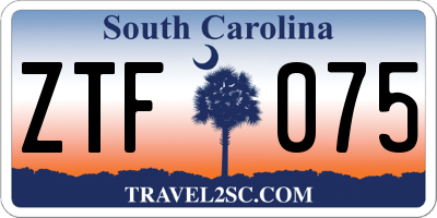 SC license plate ZTF075