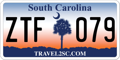 SC license plate ZTF079