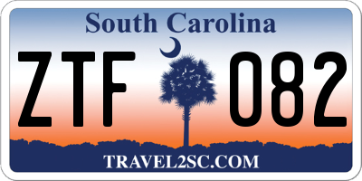 SC license plate ZTF082