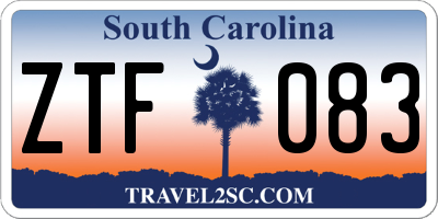 SC license plate ZTF083