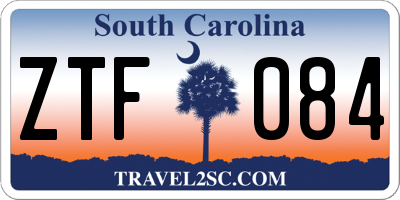 SC license plate ZTF084