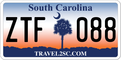 SC license plate ZTF088