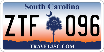 SC license plate ZTF096