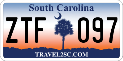 SC license plate ZTF097