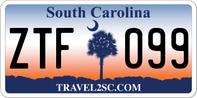 SC license plate ZTF099