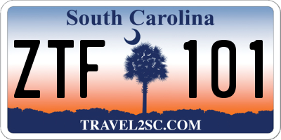 SC license plate ZTF101