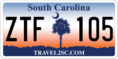 SC license plate ZTF105