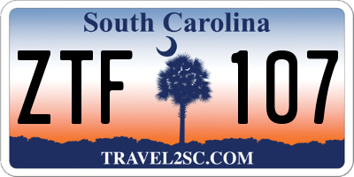 SC license plate ZTF107