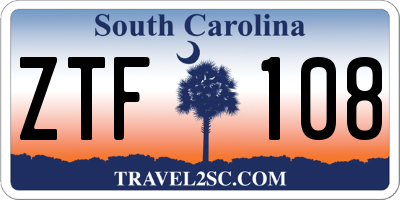 SC license plate ZTF108