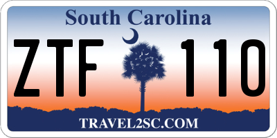 SC license plate ZTF110
