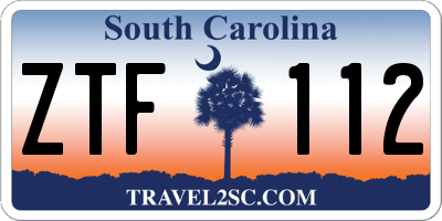 SC license plate ZTF112