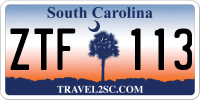 SC license plate ZTF113