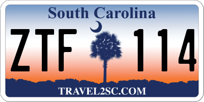 SC license plate ZTF114