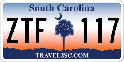 SC license plate ZTF117