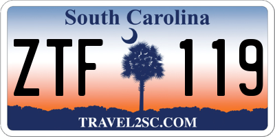 SC license plate ZTF119