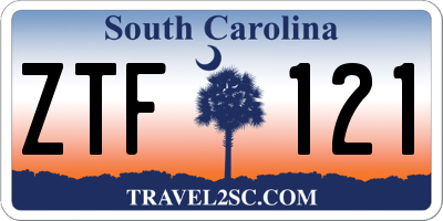 SC license plate ZTF121