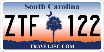 SC license plate ZTF122