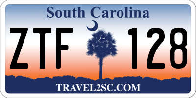 SC license plate ZTF128