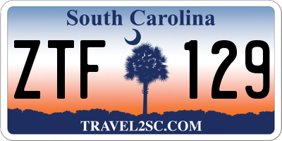 SC license plate ZTF129