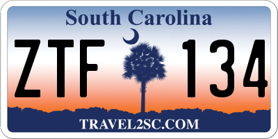 SC license plate ZTF134