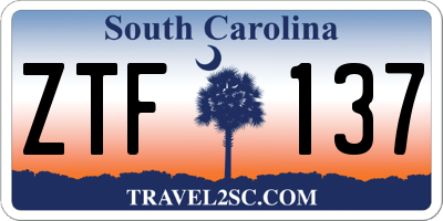 SC license plate ZTF137