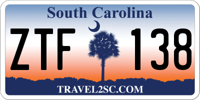 SC license plate ZTF138