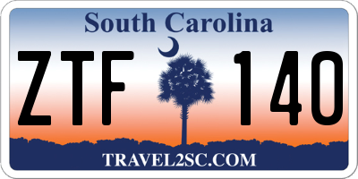 SC license plate ZTF140