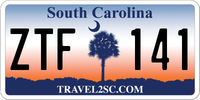 SC license plate ZTF141
