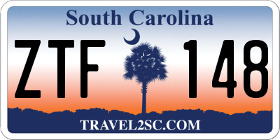 SC license plate ZTF148