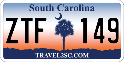 SC license plate ZTF149