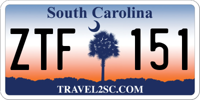 SC license plate ZTF151