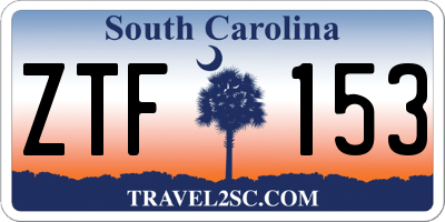 SC license plate ZTF153