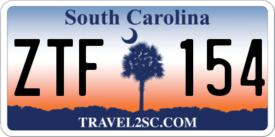 SC license plate ZTF154
