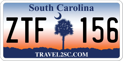 SC license plate ZTF156