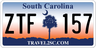 SC license plate ZTF157