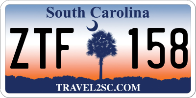 SC license plate ZTF158