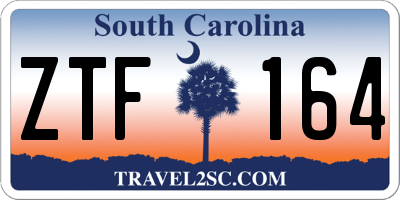 SC license plate ZTF164