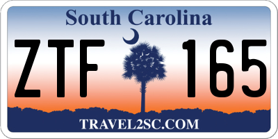 SC license plate ZTF165