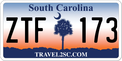 SC license plate ZTF173